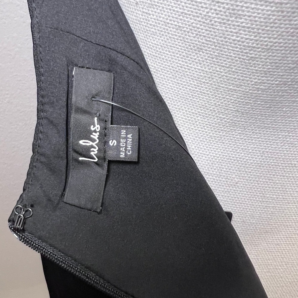 NWT Lulus Perfected Finesse Black Cowl Halter A-Line Mini Dress Size Small - Picture 5 of 10